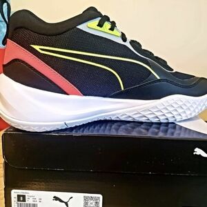 Puma Black Shoes with Vibrant Accents